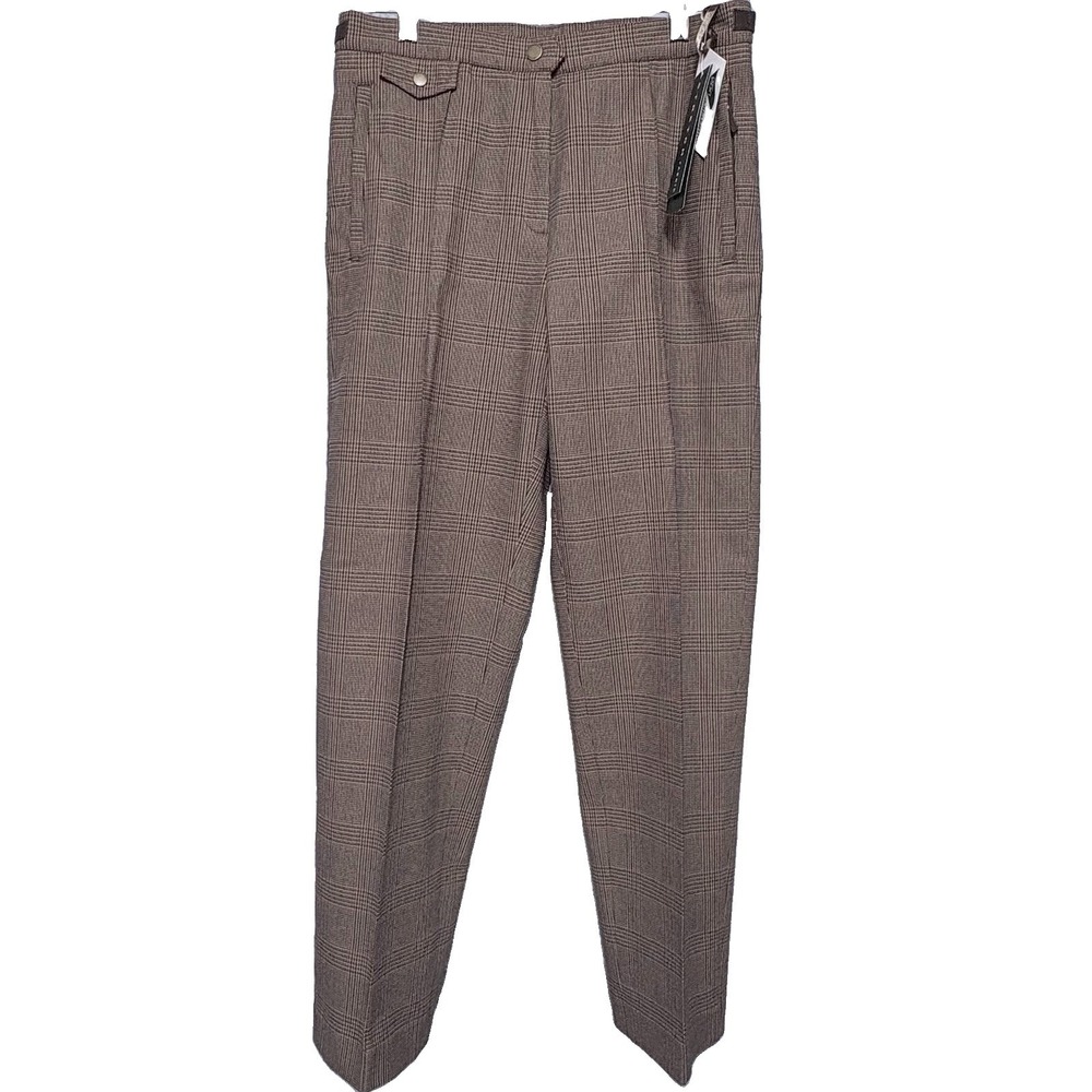 Lauren Ralph Lauren Brown Tweed Plaid Equestrian Pants Women's 8P NWT Vintage